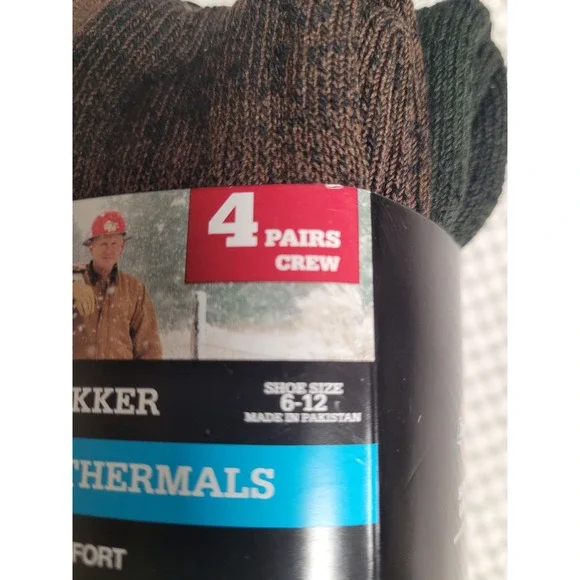 Dickies Mens Wool Blend Trekker Thermals Crew Socks 4 Pairs Sz 6-12 Mid Weight - Picture 6 of 6